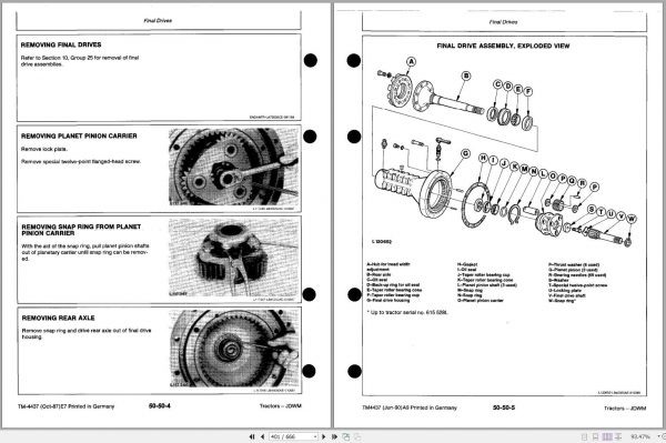 John Deere Tractors 1350 1550 1750 1850 1850N 1950 1950N Technical Manual TM4437 2