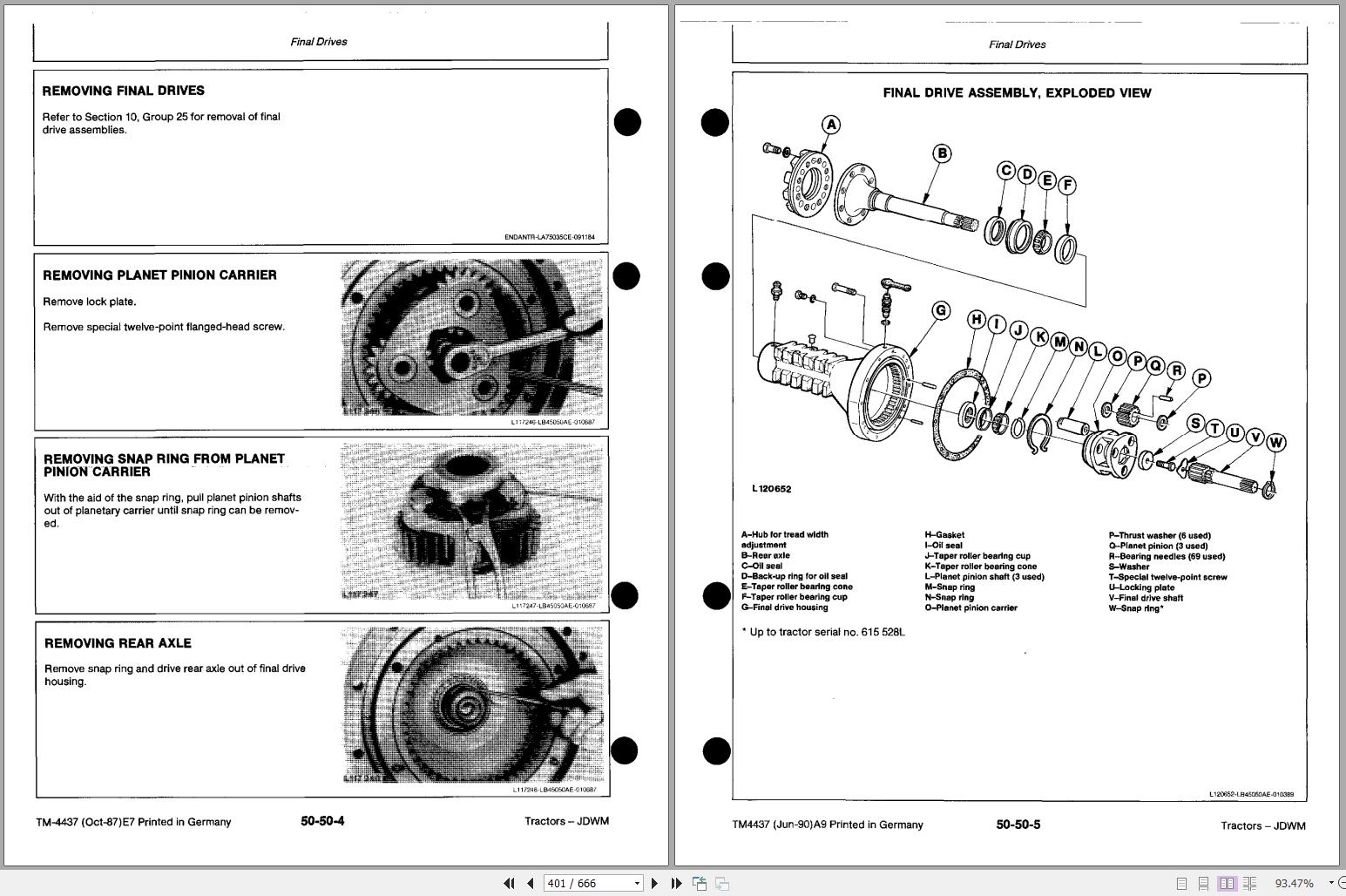 John Deere Tractors 1350 1550 1750 1850 1850N 1950 1950N Technical