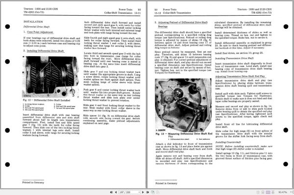 John Deere Tractors 1830 2120 CDN Technical Manual TM4282 2