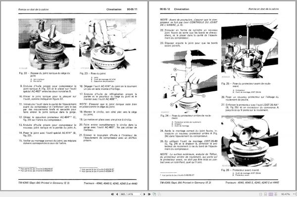 John Deere Tractors 4040 4040S 4240 4240S 4440 Technical Manual TM4345 FR 2