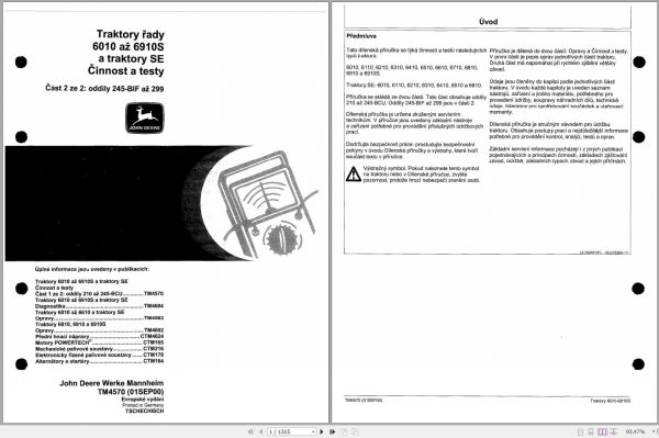 John Deere Tractors 6010 to 6910S SE Models Technical Manual TM4570 09.2000 NL 1