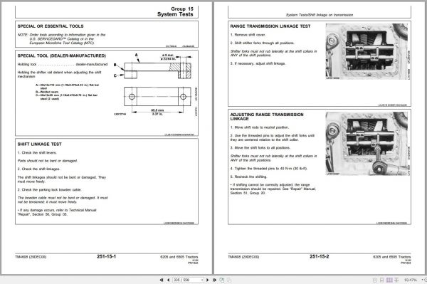 John Deere Tractors 6205 6505 Technical Manual TM4608 12.2000 2
