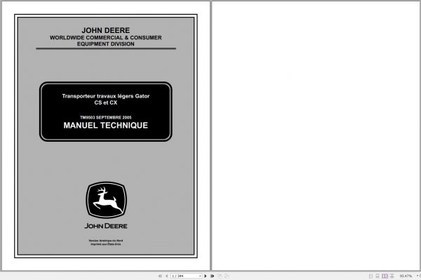 John Deere Transporter Gator CS GX Technical Manual TM9503 09.2005 ES 1
