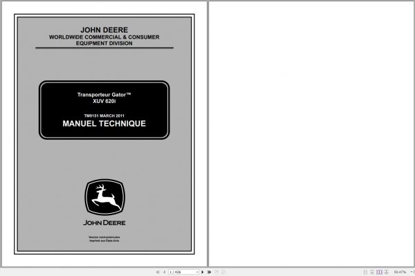 John Deere Transporter Gator XUV 620i Technical Manual TM9151 03.2011 ES 1