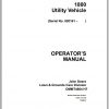 John Deere Utility Vehicle 1800 SN 020161 Operators Manual OMMT4664 H7 1