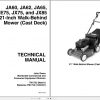 John Deere Walk Behind Mower JA60 JA62 JA65 JE75 JX75 JX85 21 Inch Technical Manual TM1723 1