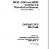 John Deere Walk Behind Mowers GS30 GS45 GS75 SN 015001 Operators Manual OMM128538 J6 1