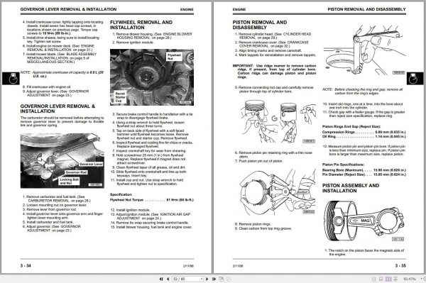 John Deere Walk Behind Mowers M10 M21 M23 21 Inch Technical Manual TM1722 2