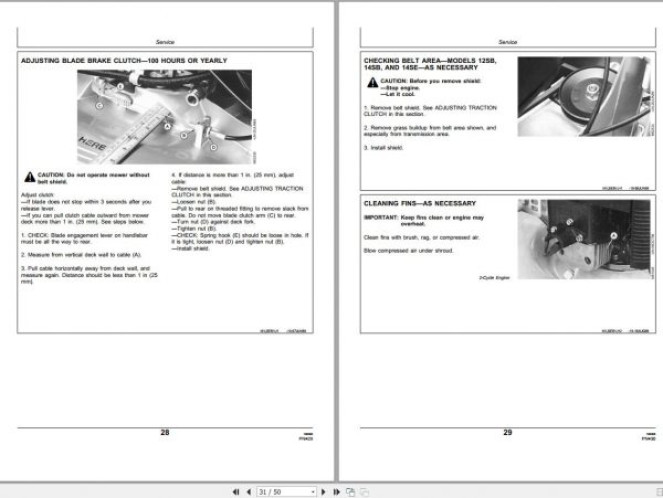 John Deere Walk Behind Rotary Mower 12PB 14SE 21 Inch Operators Manual OMM79671 L9 2