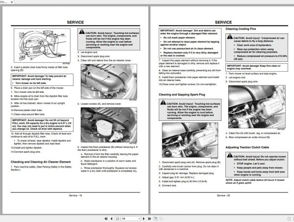 John Deere Walk Behind Rotary Mower JA62 Operators Manual OMGX21823 E4 2004 2