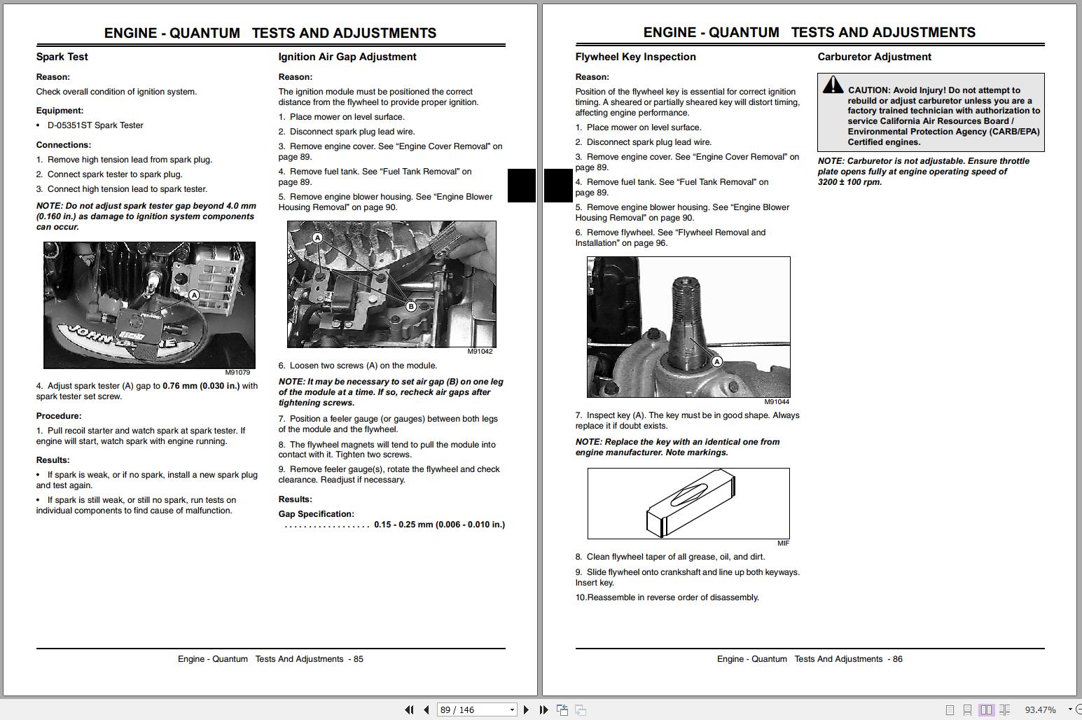 John Deere WalkBehind Rotary Mowers JS60 JS60H JS61 JS63 JS63H JS63E