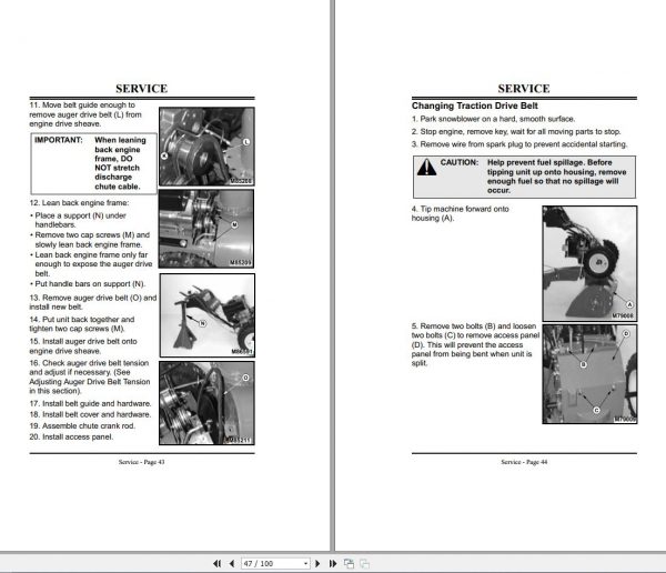 John Deere Walk Behind Snowblowers 828D 1032D SN 180001 Operators Manual OMM136935 H8 2