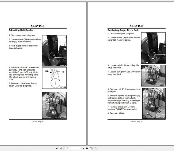John Deere Walk Behind Snowblowers TRS 22 SN 170001 Operators Manual OMM133612 F7 2