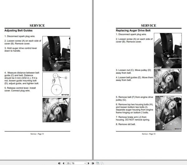 John Deere Walk Behind Snowblowers TRS22 SN 180001 Operators Manual OMM137000 G8 2