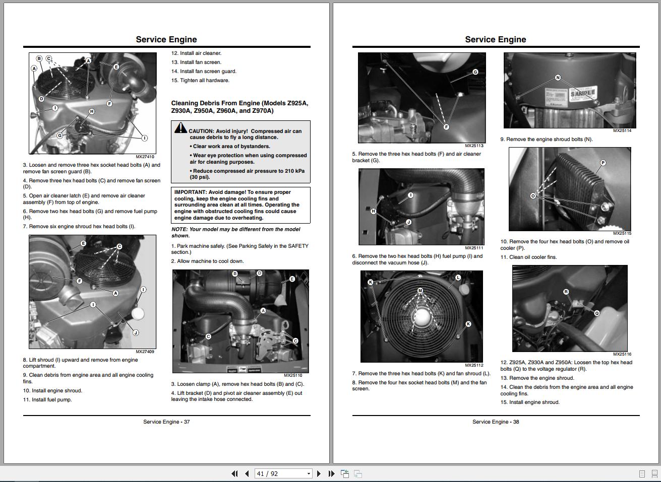 John Deere ZTrak Pro Series Z910A Z970A SN 020001 Operator's Manual