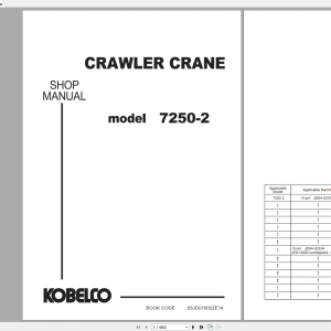 Kobelco Crawler Crane 7250 2F 2014.10 S5JD01002ZE14 Shop Manual 1