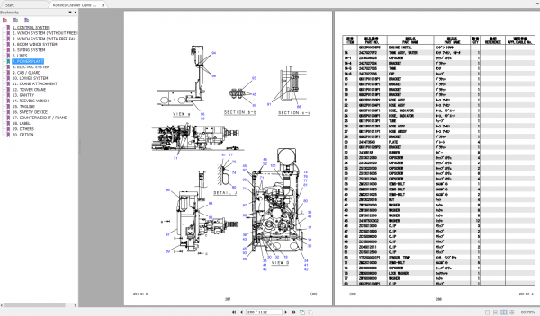 Kobelco Crawler Crane 7250 2F S3JD40002ZO13 Parts Manual 2