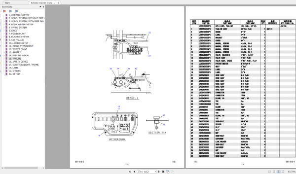 Kobelco Crawler Crane 7250 2F S3JD40002ZO13 Parts Manual 3