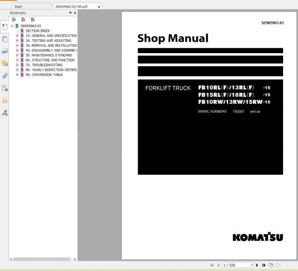 Komatsu Forklift 11.6 GB PDF Updated 2022 All Model Shop Manuals Service Manual DVD 1 2