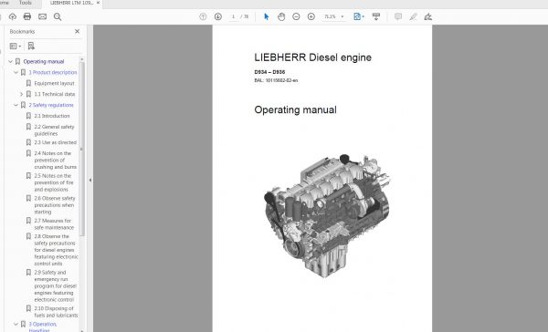 LIEBHERR LTM 1095 51 Operating Instruction ManualEngineError Code 1