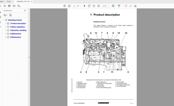 LIEBHERR LTM 1095 51 Operating Instruction ManualEngineError Code 3