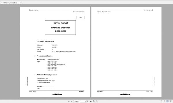 Liebherr 38.1GB Wheeled and Crawler Excavators Updated 06.2021 Service Manuals DVD PDF 1