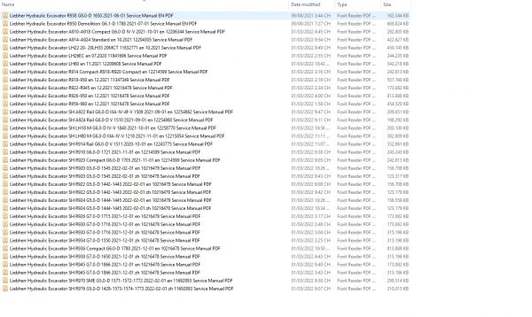 Liebherr 48.3GB Wheeled and Crawler Excavators Updated 03.2022 Service Manuals DVD PDF 1