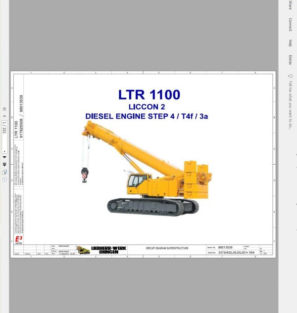 Liebherr Crawler Crane with Telecopic Booom LTR 1100 100 Ton Operator Manual Diagnostics LICCON Wiring Diagr 0