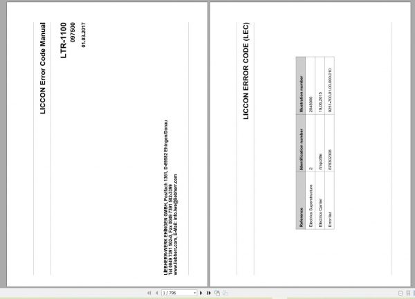 Liebherr Crawler Crane with Telecopic Booom LTR 1100 100 Ton Operator Manual Diagnostics LICCON Wiring Diagr 13