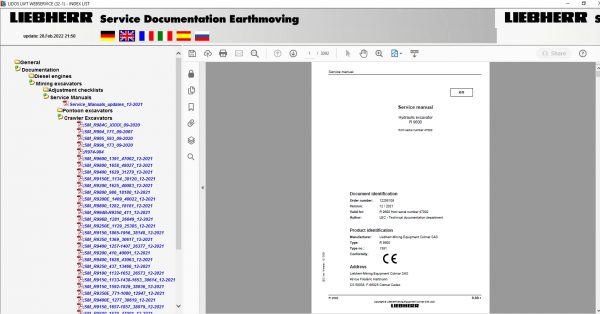 Liebherr Lidos COT LBH LFR LHB LWE LWT Online EPC Service Document Updated 03.2022 DVD 14