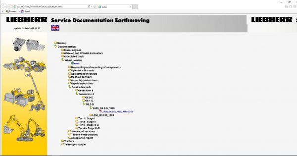 Liebherr Lidos Offline COT LBH LFR LHB LWT Spare Parts Catalog Service Documentation 03.2022 DVD 11