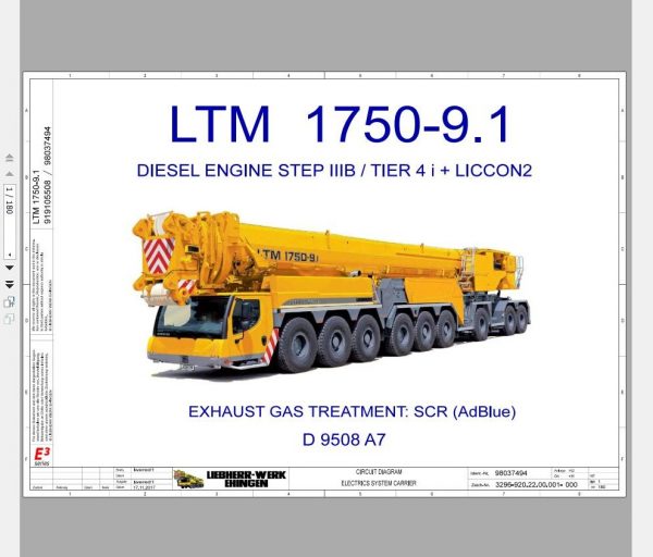 Liebherr Mobile Crane LTM 1750 9.1 750 Ton Operator Manual Diagnostics LICCON Wiring Diagram 16