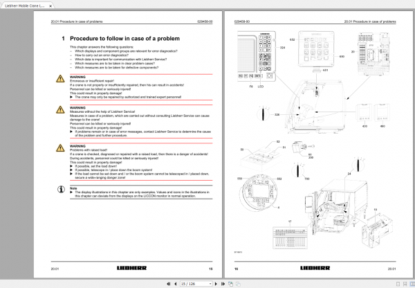 Liebherr Mobile Crane LTM 1750 9.1 LICCON 2 Operating Instructions Diagnostics Manual 99904 05 02 2