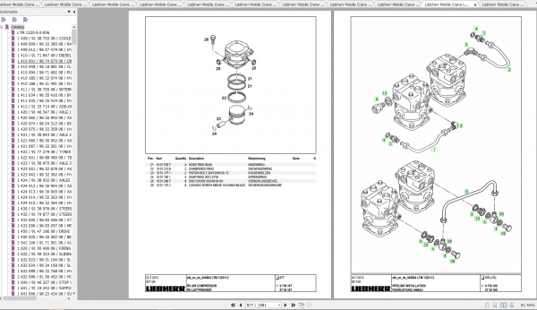 Liebherr Mobile Cranes Crawler Cranes Tower Cranes Spare Parts Catalog DVD 10