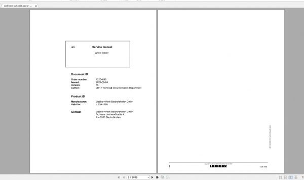 Liebherr Wheel Loader Tier Updated 06.2021 Full Service Manuals DVD 21.18GB PDF 2
