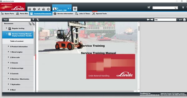 Linde Service Guide LSG v.5.2.2 Updated U0213 11.2021 Service Parts Information DVD 11