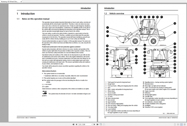 Mustang Heavy Equipment All Wheel Steer Loader Updated 2022 PDF Operators Manual 3