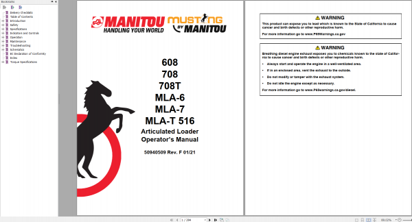 Mustang Heavy Equipment Articulated Loader Updated 2022 PDF Operators Manual 1