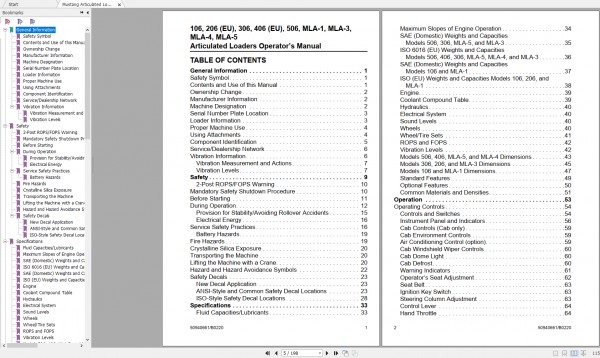Mustang Heavy Equipment Articulated Loader Updated 2022 PDF Operators Manual 2