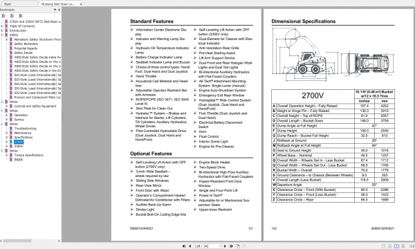 Mustang Heavy Equipment Skid Steer Loader Updated 2022 PDF Operators Manual 2