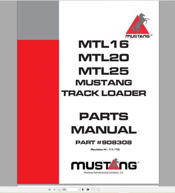 Mustang Machinery Heavy Equipment 325 GB PDF 2022 Part Catalog Manuals DVD 10