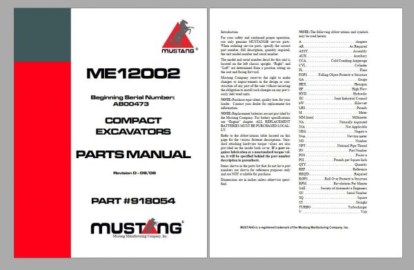 Mustang Machinery Heavy Equipment 325 GB PDF 2022 Part Catalog Manuals DVD 11