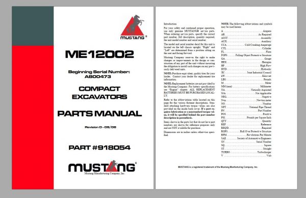 Mustang Machinery Heavy Equipment 325 GB PDF 2022 Part Catalog Manuals DVD 12