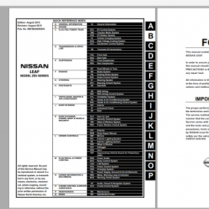 Nissan Leaf ZE0 SM16EA0ZE0U0 Workshop Manual Circuit Diagram 08.2015 1