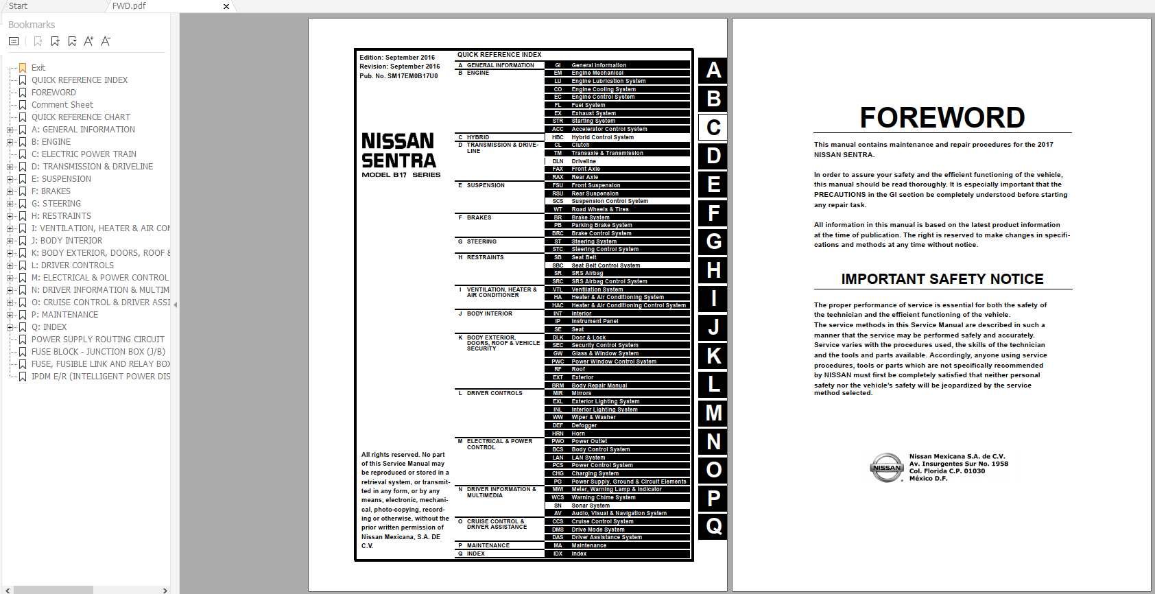 Nissan Sentra B17 Series SM17EM0B17U0 Workshop Manual Circuit Diagram 09.2016 1 1