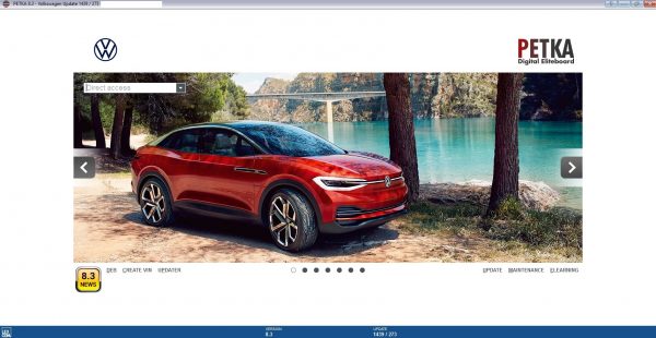 PETKA 8.3 Volkswagen Seat Skoda Audi Commercial Vehicles Porsche 02.2022 Spare Parts Catalog DVD 1