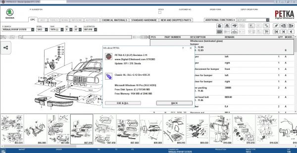 PETKA 8.3 Volkswagen Seat Skoda Audi Commercial Vehicles Porsche 02.2022 Spare Parts Catalog DVD 13