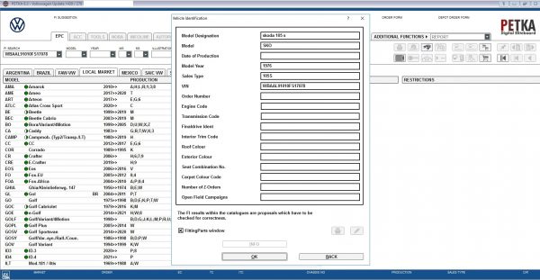 PETKA 8.3 Volkswagen Seat Skoda Audi Commercial Vehicles Porsche 02.2022 Spare Parts Catalog DVD 9