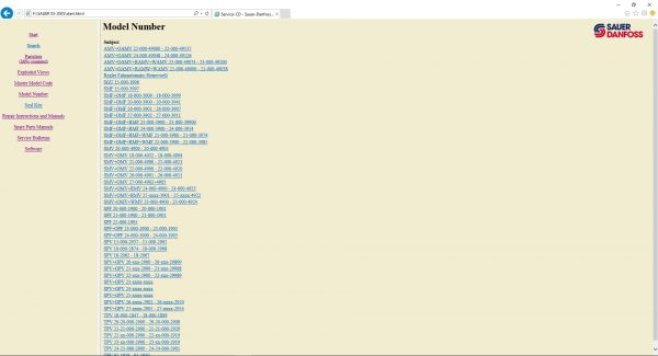 SAUER DANFOSS Service CD 2003 Spare Parts Document 5