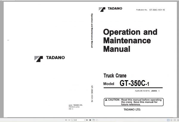 Tadano Mobile Crane 13.5 GB PDF DVD Updated 03.2022 Operator Maintenance Manual DVD 03 9